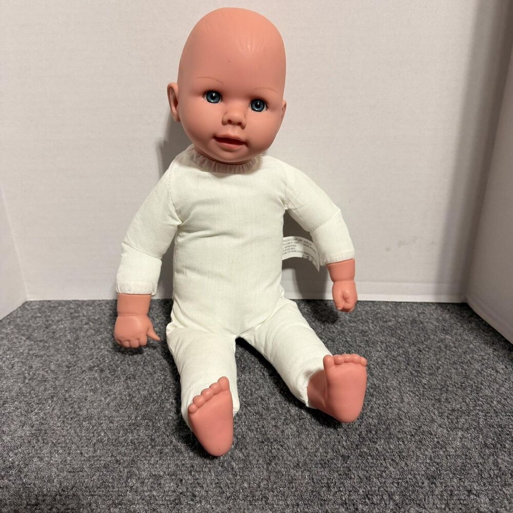 Kingstate Baby Doll Soft Body Blue Eyes Bald Vinyl Play Doll Toy Nude No Clothes